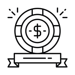 Prize pools vector outline icon. EPS 10 file