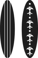 Surfing board silhouette illustration vector .