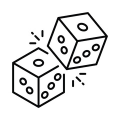 Dice  vector outline icon. EPS 10 file