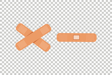 Medical Adhesive Bandages isolated transparent background