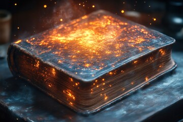 Burning Ancient Book with Magic.