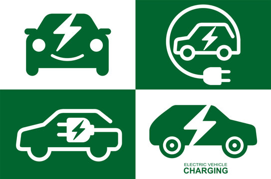 Electric Vehicle charging icon, illustration vector