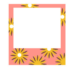 Obraz premium Polaroid frame with flowers
