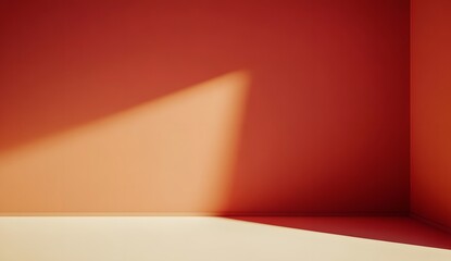 Minimalist corner room with warm sunlight