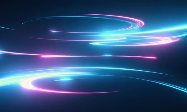 A sleek abstract background with luminous lines and a vivid color scheme, apt for futuristic or digital presentations.