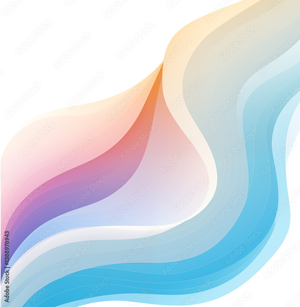 Aufkleber abstract flowing waves with a blend of pastel colors creating a smooth and dynamic gradient effect o