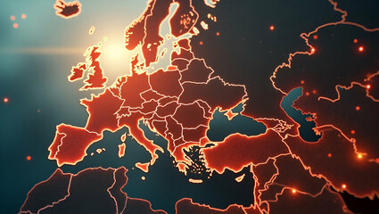 Elegant Imagery of Regional Hegemonies: Refined Visuals Showcasing Dominant Power Structures and Strategic Leadership in Defined Zones - Photo Stock Concept