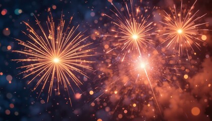 Naklejka premium Spectacular display of colorful fireworks illuminating the night sky in a vibrant celebration