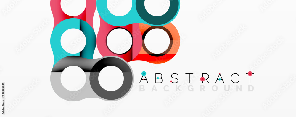 Aufkleber colorful circles overlap creating abstract design. modern shapes, vibrant hues, simple geometry, cle