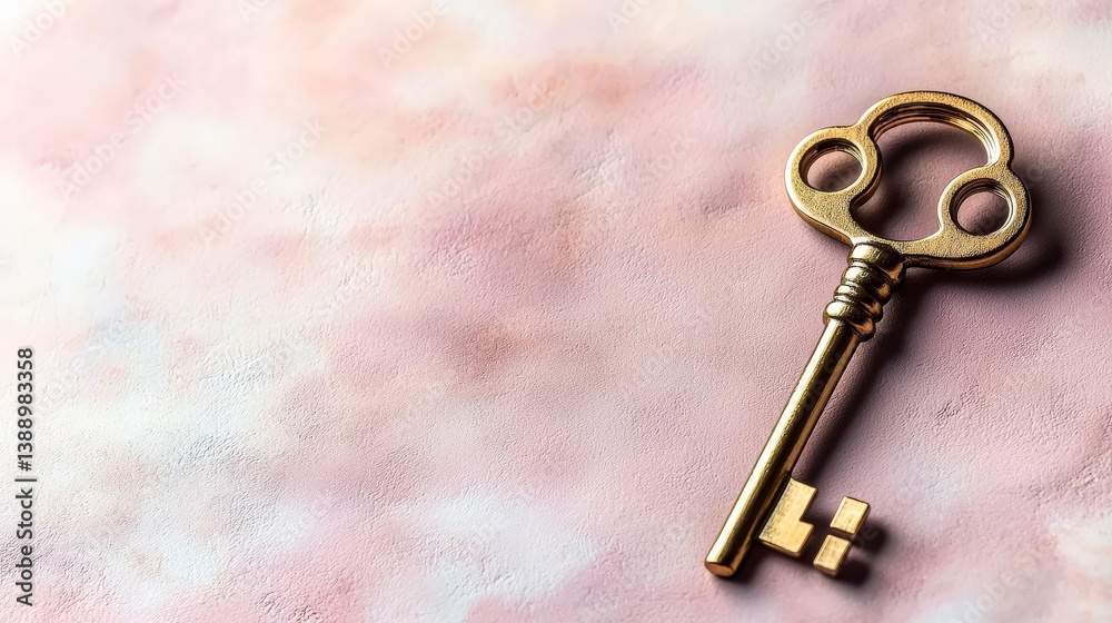 Aufkleber unlocking secrets key on textured background still life home environment close-up conceptual design