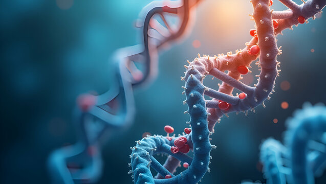 Elegant Abstract Wallpaper for Academic Research: Evolutionary Genetics & Adaptation Studies with Expansive Empty Space for Visual Presentation