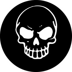 Skull silhouette on Black Circle vector design