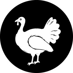 Abstract Illustration of Turkey on Black Background