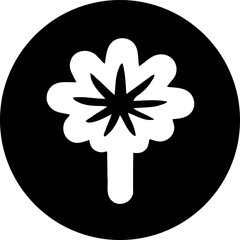 Mystical Tree Silhouette in Circular Composition