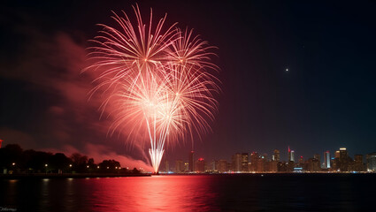 Experience the spectacular July 4th fireworks show, a breathtaking display of pyrotechnic artistry illuminating urban skies with national pride.