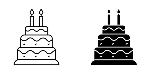 Cake   Icon – Line & Glyph Style