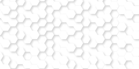 Abstract emboss white Hexagonal Background. Luxury White Pattern. Vector Futuristic minimal honeycomb mosaic white background. geometric mesh cell texture. modern futuristic wallpaper.	

