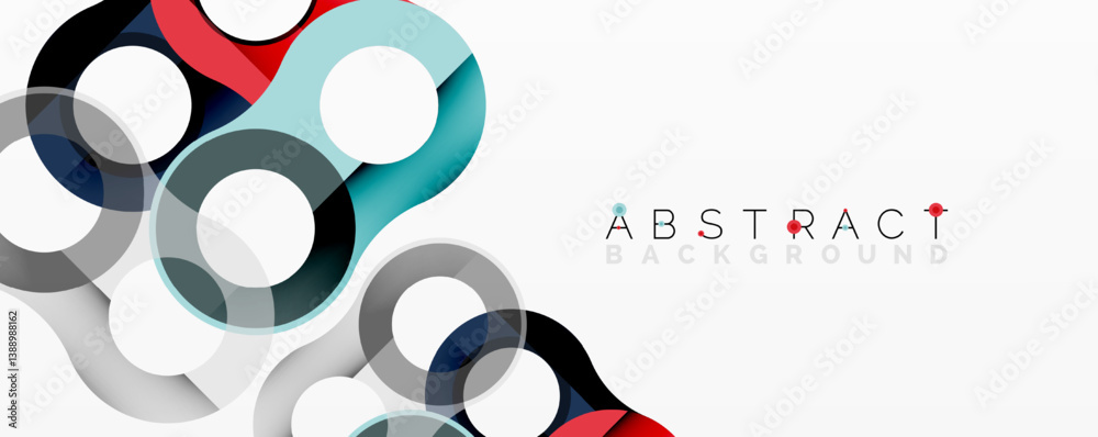 Poster Colorful overlapping circles create dynamic abstract design. Smooth gradients, modern aesthetic, perfect for backgrounds, presentations, branding.