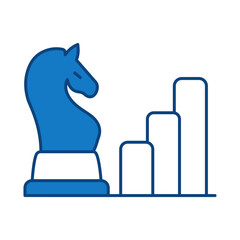 Strategy Blue Line Icon. Teamwork, Business, Planning, Strategy, Marketing, Leadership, Work Group, Meeting, Partnership Icons Editable Stroke Vector Illustration