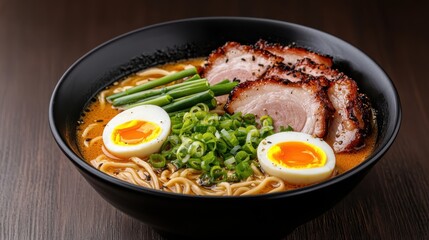 Vibrant and Colorful Bowl of Fresh Ramen Noodles with Tasty Toppings