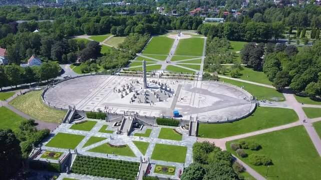 Vigeland park aerial view in Oslo