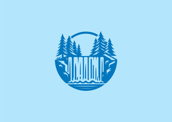 Waterfall logo with flowing, natural elegance