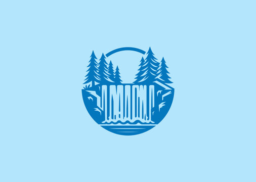 Waterfall logo with flowing, natural elegance