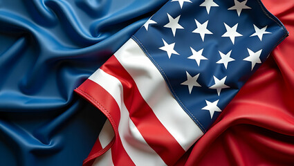 Obraz premium Capturing USA Patriotism: Bold Red, White & Blue Elements in Urban Settings - Dynamic Cultural Expressions of American Legacy in Photo Stock Concept