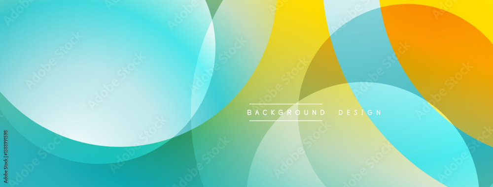 Aufkleber Abstract design. Overlapping circles create dynamic composition. Colors blend, forming smooth gradients. Modern aesthetic, suitable backgrounds.