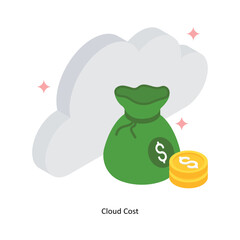 Cloud Cost Concept Isometric Style Illustrations. Eps 10 File
