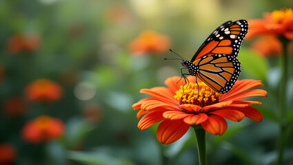 Obraz premium Capture elegant butterfly gardens showcasing vibrant species dynamic floral backdrops and refined natural habitats that epitomize ecological beauty delicate artistry and cultural inspiration for refin