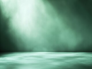 Serene studio backdrop with soft ethereal light and gentle green hues creating a calming and inviting ambiance for product photography
