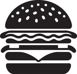 Burger Icon Silhouette Vector Illustration