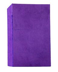 Purple Worn Fabric-Covered Book Standing Upright