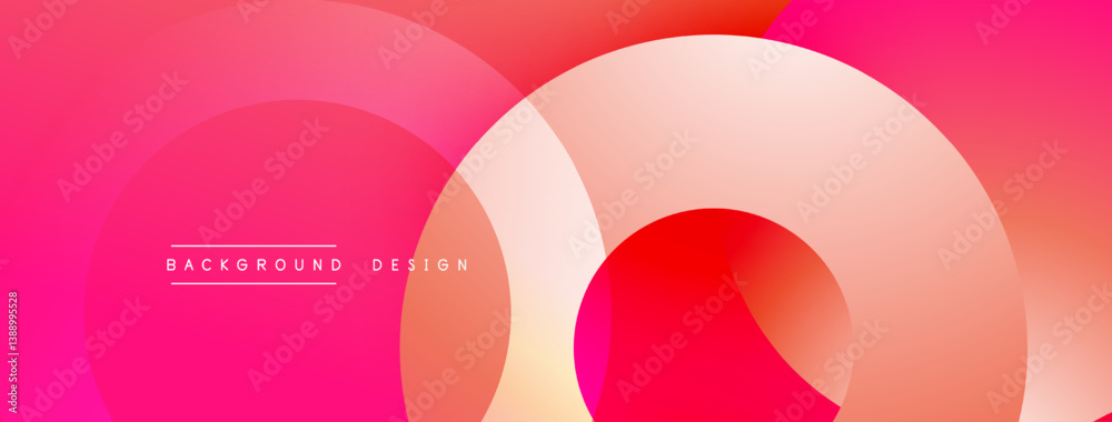 Poster Abstract design. Overlapping circles create dynamic composition. Warm color palette, gradients, smooth transitions. Modern aesthetic, simple shapes.
