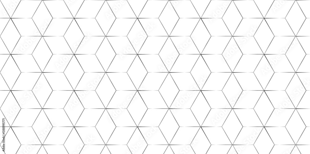 Fototapete Vector seamless pattern with hexagon square cube geometric pattern shapes grid metal element texture design. abstract tiles gradient science web tech connection triangle diamond honeycomb hexagon art.