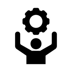 Person with a Gear Overhead