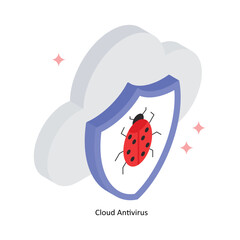 Cloud Antivirus Concept Isometric Style Illustrations. Eps 10 File