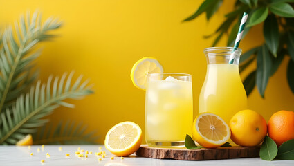 Refined visual narrative of lemonade stand season featuring stylish outdoor setups and dynamic citrus arrangements for commercial stock use in lifestyle marketing in  Photo Stock  Concept  and empty s