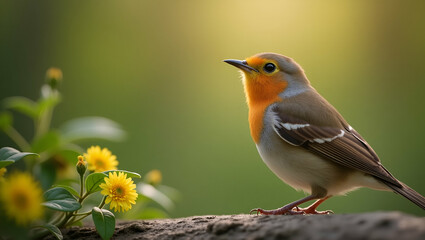 Fototapeta premium Explore dynamic birdwatching in May with refined macro photography techniques, celebrating avian diversity in pristine natural settings.