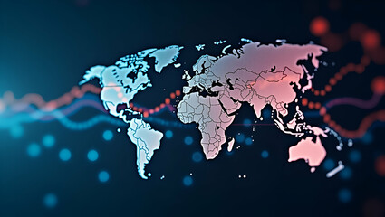 Fototapeta premium Dynamic Digital Visualization of Currency Valuations: Explore Forex Trends, Market Volatility, and Global Economic Factors in Stock Photos with Space for Customization