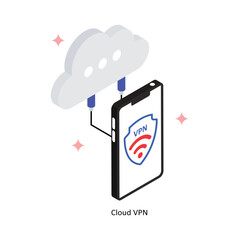 Cloud VPN Concept Isometric Style Illustrations. Eps 10 File