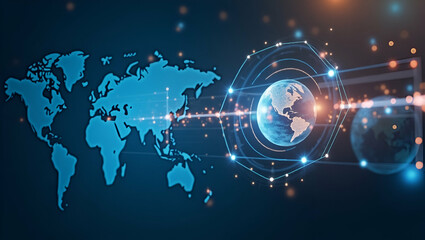 Obraz premium Modern Visual Narrative: Real-Time International Settlements with Instant Cross-Border Transfers, Automated Reconciliation, and Digital Clearing for Efficient Global Financial Exchange