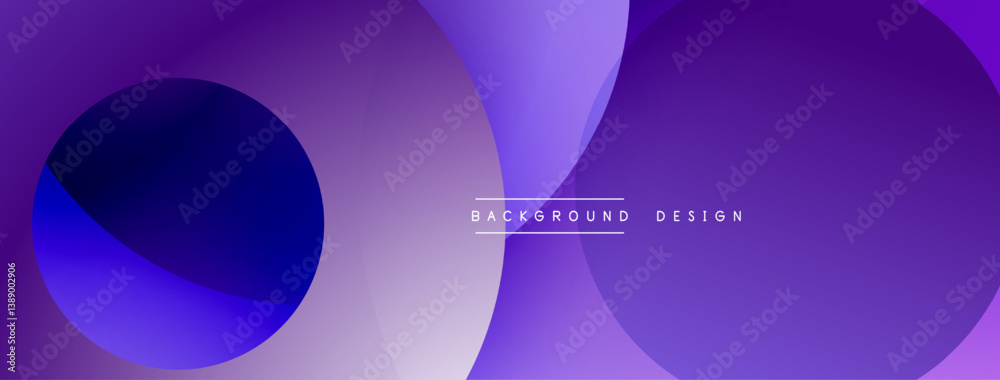 Aufkleber Abstract purple design. Overlapping circles create dynamic gradient effect. Minimalist style, modern aesthetic. Smooth transitions, vibrant colors.