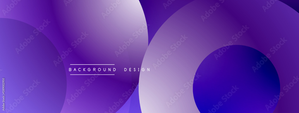 Fototapete Purple abstract background. Overlapping circles create dynamic gradient effect. Modern design suitable for digital projects, presentations, branding. Smooth transitions, vibrant colors.