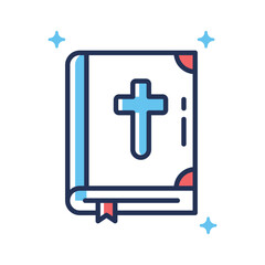 Fototapeta premium Easy to use flat outline icon depicting bible holy book