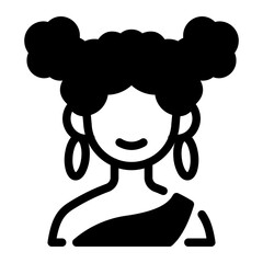 This African girl icon is suitable for Africa, Africa Day, etc