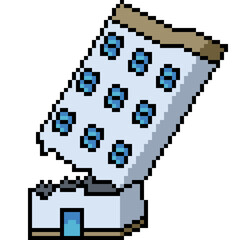 pixel art of building broken fall