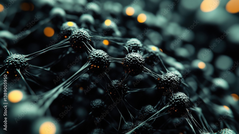 Leinwandbilder stunning 3d visualization of aav virus particle showcasing intricate protein lattice and bioluminesc