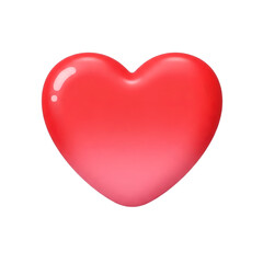 Red Heart 3D icon symbol vector transparent no background